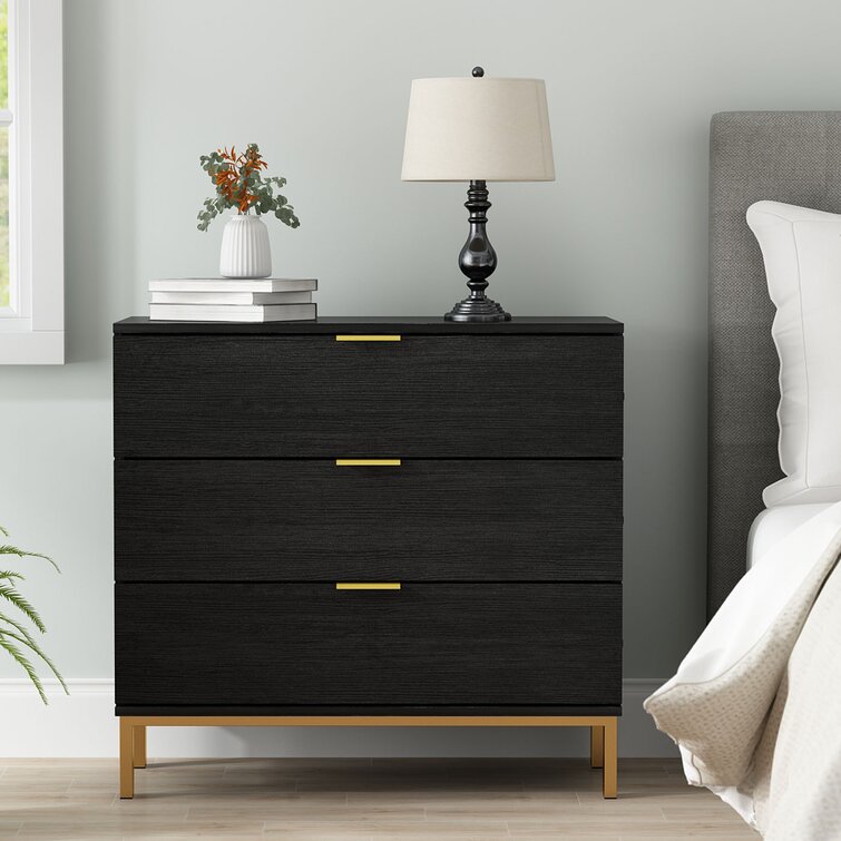 Black and gold store dresser and nightstand